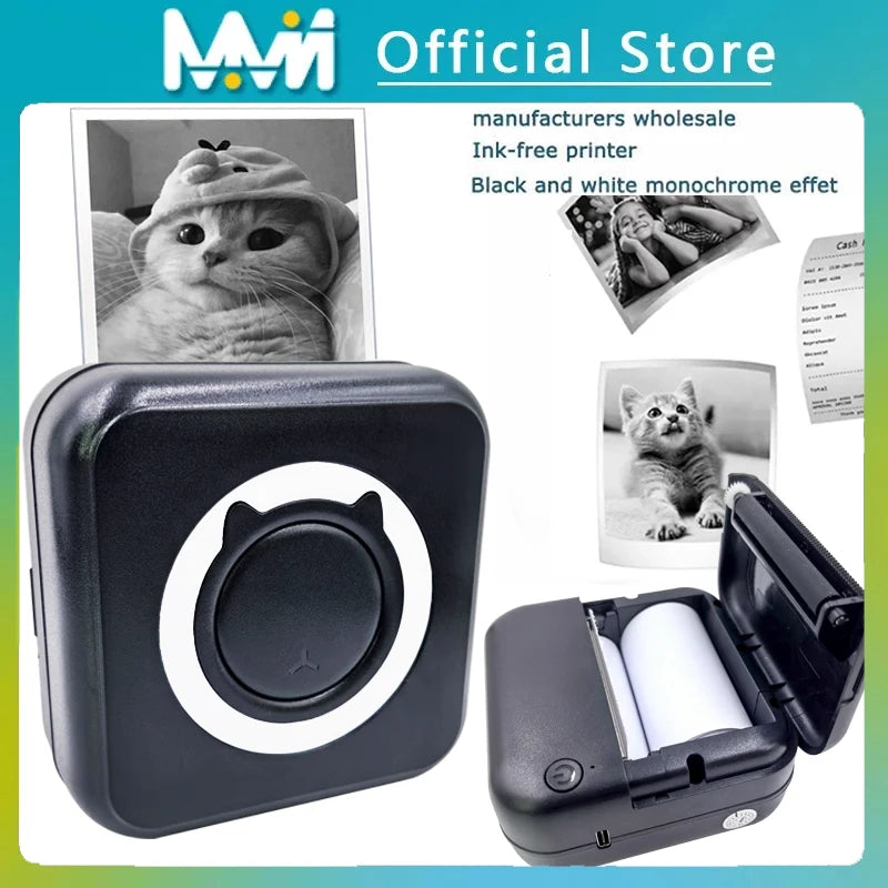Mini Impresora Térmica Bluetooth Portátil para Fotos, Notas y Etiquetas