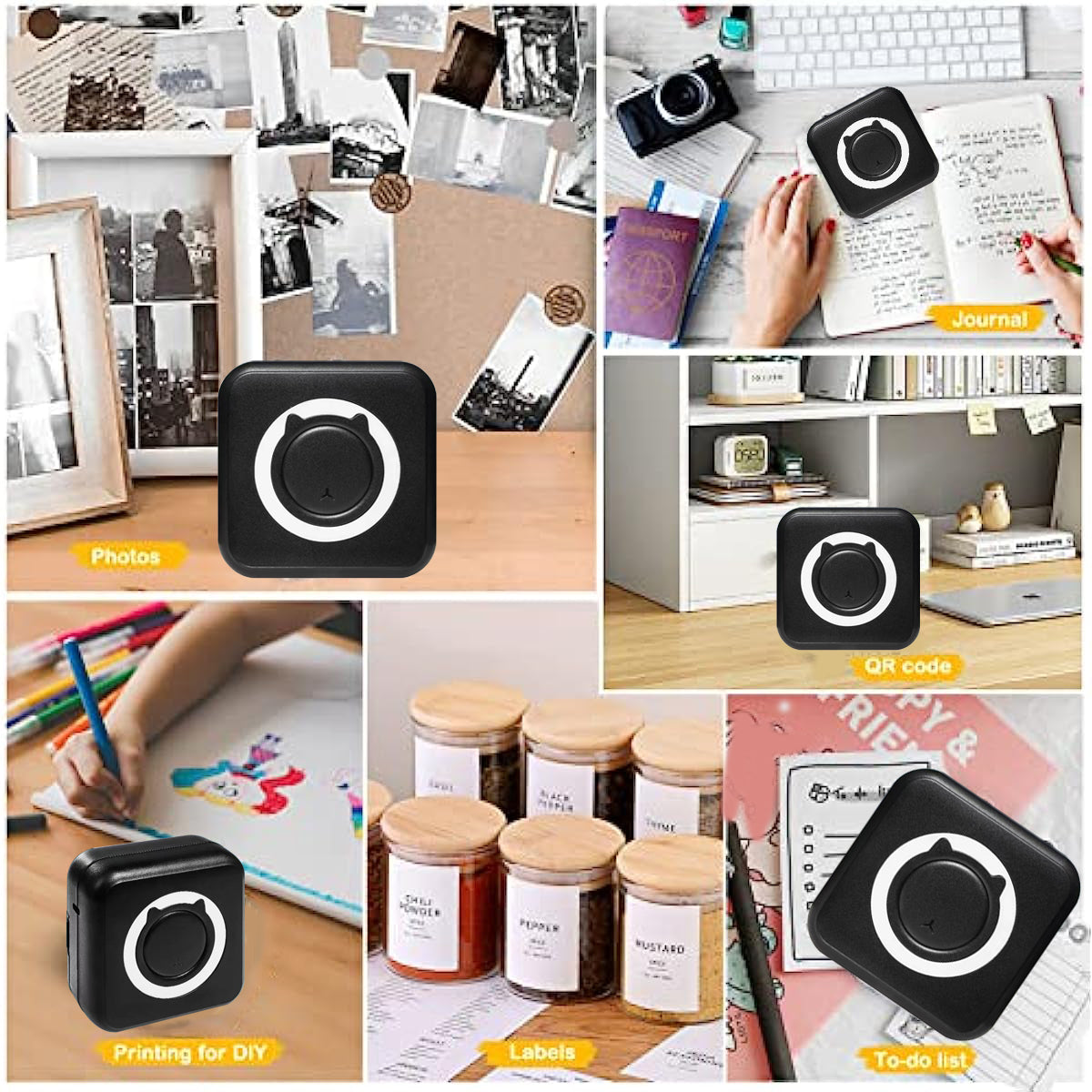 Mini Impresora Térmica Bluetooth Portátil para Fotos, Notas y Etiquetas