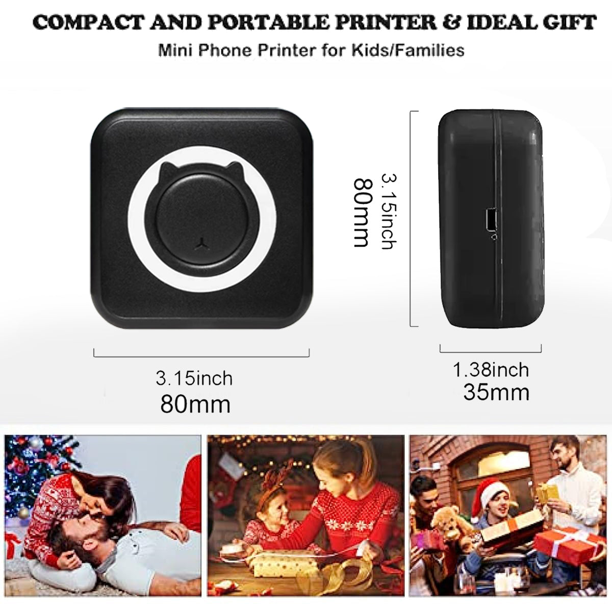 Mini Impresora Térmica Bluetooth Portátil para Fotos, Notas y Etiquetas
