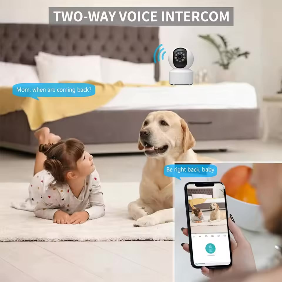Cámara WiFi Inteligente 360° 2K con Visión Nocturna y Audio Bidireccional