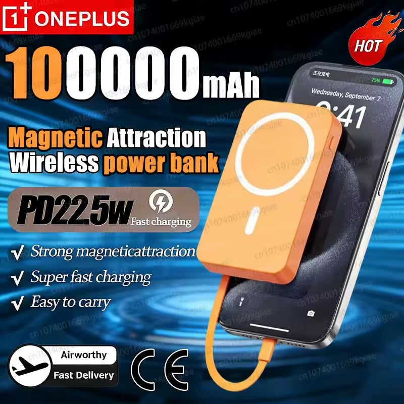 Power Bank Magnético 10.000 mAh PD 22.5W Carga Rápida Inalámbrica
