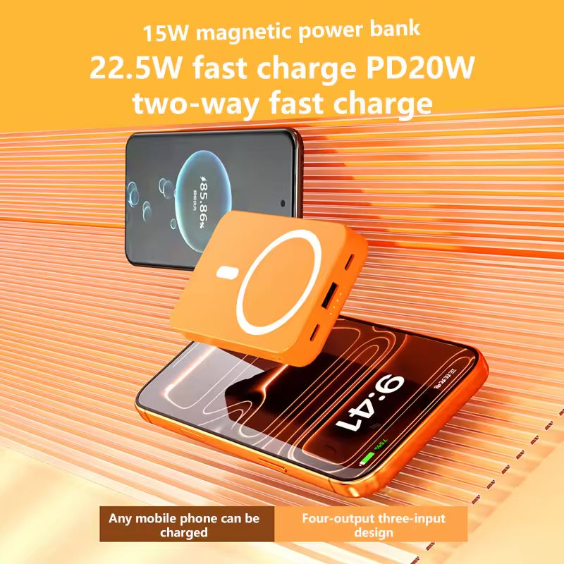 Power Bank Magnético 10.000 mAh PD 22.5W Carga Rápida Inalámbrica