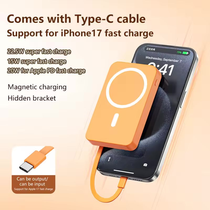 Power Bank Magnético 10.000 mAh PD 22.5W Carga Rápida Inalámbrica