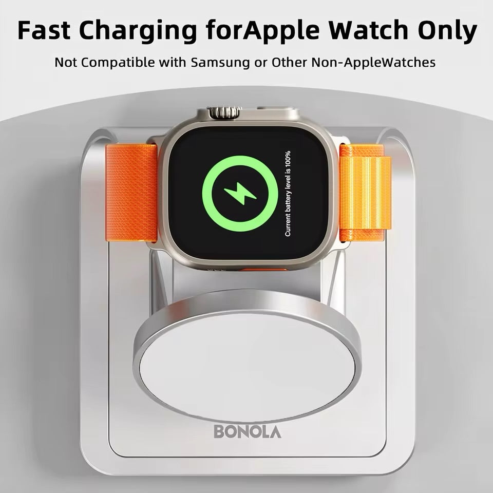Cargador Inalámbrico Magnético 3 en 1 MagSafe 15W para iPhone, Apple Watch y AirPods